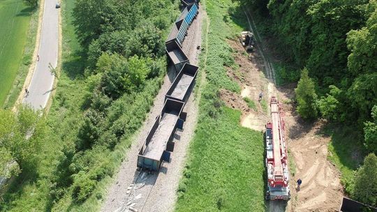 Linia kolejowa łącząca Lublin z Lubartowem, na której wykoleiło się kilkanaście węglarek 