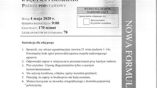 Matura 2020 polski podstawa. Sugerowane odpowiedzi przygotowane przez nauczycieli