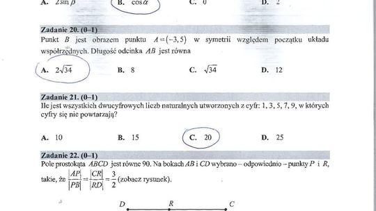 Matura 2020 matematyka podstawa. Rozwiązania zadań