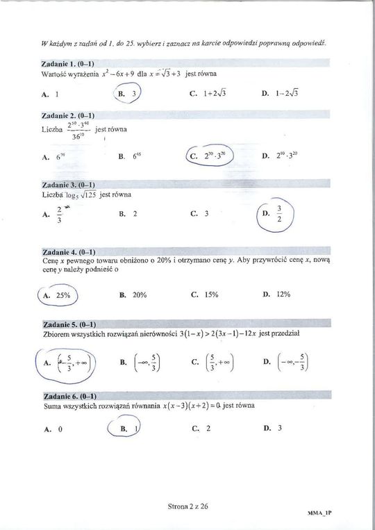 Matura 2020 matematyka podstawa. Rozwiązania zadań