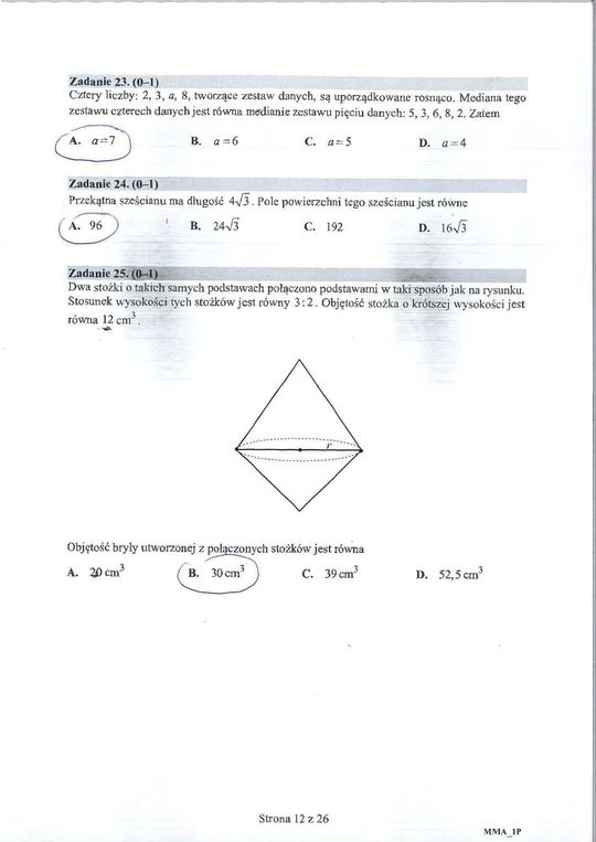 Matura 2020 matematyka podstawa. Rozwiązania zadań