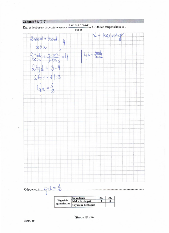 Matura 2020 matematyka podstawa. Rozwiązania zadań