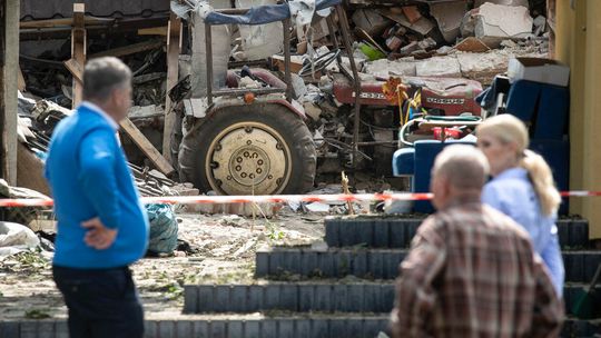 Wybuch gazu w Chodlu. Policyjne oględziny