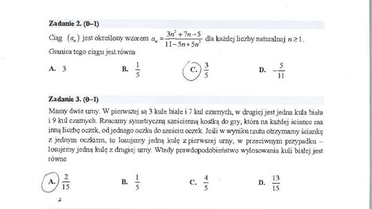 Matura matematyka rozszerzona odpowiedzi