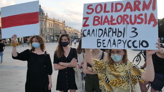 Manifestacja w Lublinie: Akcja solidarności z narodem białoruskim
