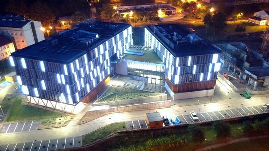 Iluminacja nowych budynków Wydziału Politologii i Psychologii UMCS