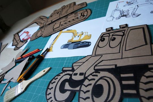 Z koparką wśród zwierząt