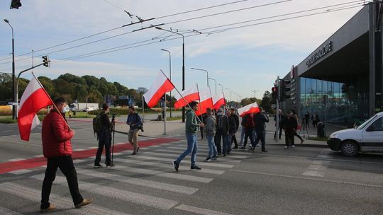 Protest rolników na Rondzie Dmowskiego