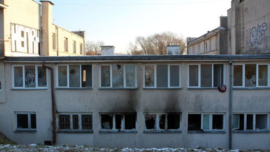 Pożar dawnego Domu Turysty w Puławach