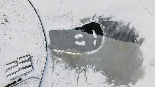 Zalew Zemborzycki skuty lodem Zalew Zemborzycki skuty lodem