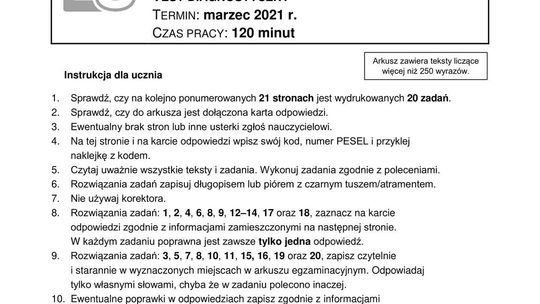 Próbny egzamin ósmoklasistów 2021. Język polski