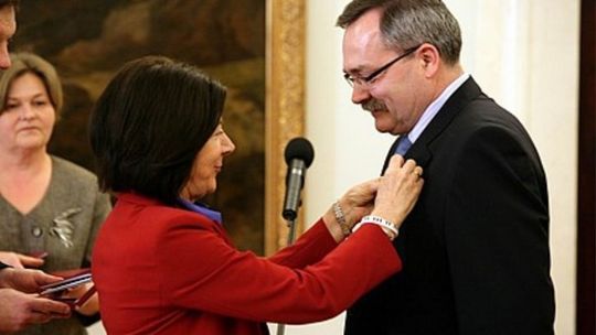 Maria Kaczyńska z rodziną Jasia