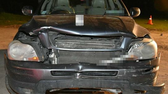 Samochód po wypadku w Biszczy