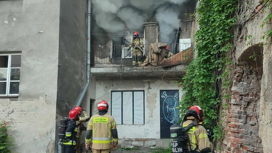 Pożar przy ul. Królewskiej w Lublinie
