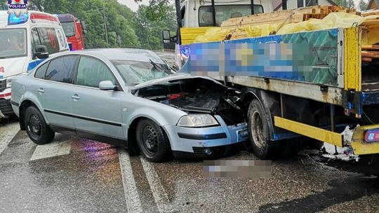 Kolizja drogowa w miejscowości Hanna