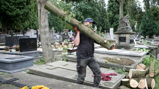 Zniszczenia na cmentarzu przu ul. Lipowej w Lublinie