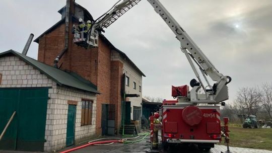 Pożar suszarni chmielu w Witkowie