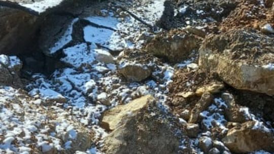 Zawalona droga w Wilkołazie