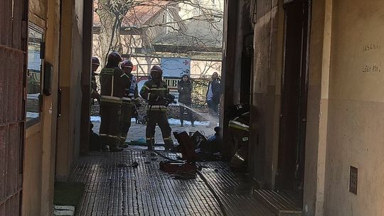 Pożar przy ulicy Narutowicza w Lublinie