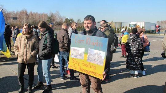 Protest Ukraińców na przejściu w Kukurykach 