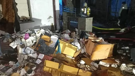 Pożar murowanego domu w Kraśniku