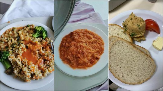 Przykłady szpitalnych posiłków. Zdjęcia od pacjentów