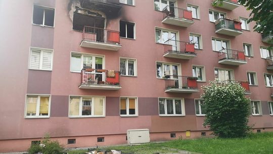 Nocny pożar w bloku przy ul. Sokolej w Lublinie