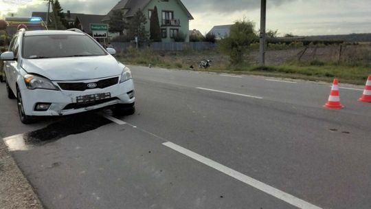 Zderzenie quada z samochodem kia