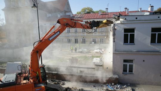 Rozbiórka budynków szpitala przy ulicy Staszica w Lublinie