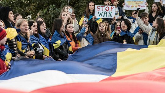 Protest przeciwko wojnie w Ukrainie