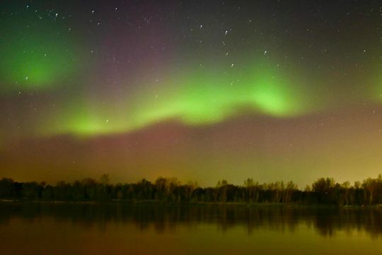 zorza nad Wisłą w Kazimierzu Dolnym