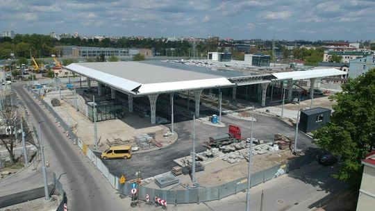 Plac budowy dworca metropolitalnego i obecny dworzec PKS zdjęcia z drona