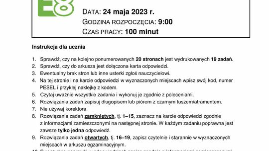 Egzamin ósmoklasisty - matematyka Egzamin ósmoklasisty - matematyka