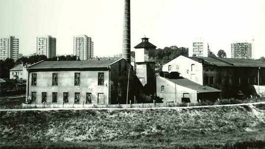 Ulica Towarowa oraz nieistniejące garbarnie (nr 2 i 3), widok od strony Bystrzycy