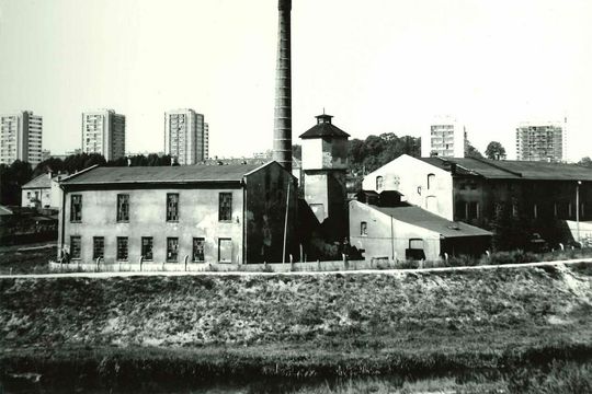 Ulica Towarowa oraz nieistniejące garbarnie (nr 2 i 3), widok od strony Bystrzycy