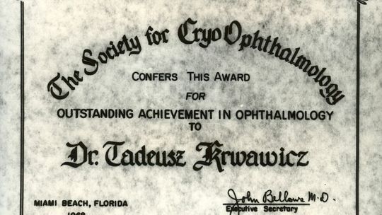 Prof. Krwawicz doceniony przez Międzynarodowe Towarzystwo Kriochirurgii