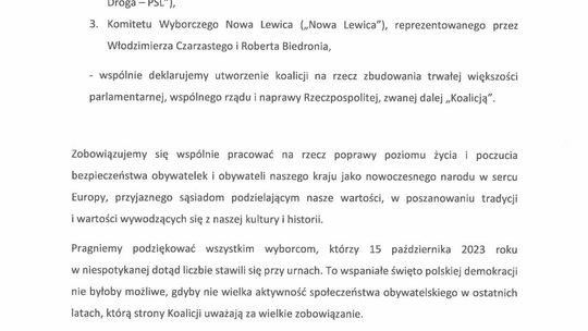 Treść umowy koalicyjnej