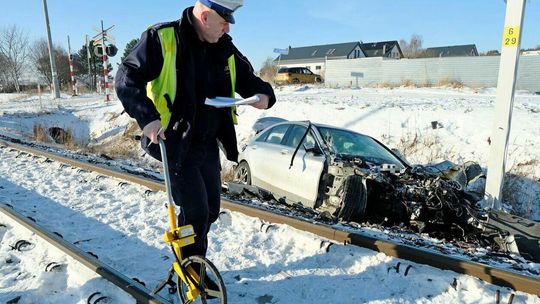 Wypadek na przejeździe kolejowym przy ul Letniskowej