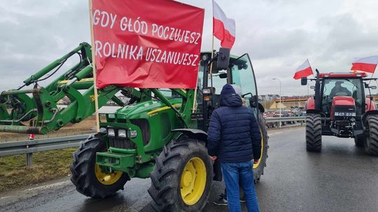 Protest rolników na węźle Tatary