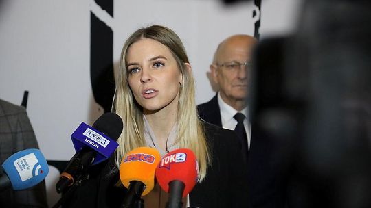 Konferencja prasowa z udziałem wiceministry Rodziny, Pracy i Polityki Społecznej Aleksandry Gajewski