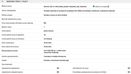 KIEROWCA SAMOCHODU DOSTAWCZEGO