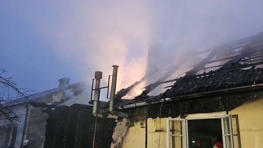 Pożar domu w powiecie biłgorajskim
