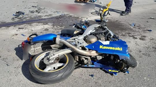 Wypadek osobówka-motor