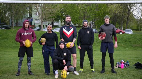 Trening futbolu australijskiego z Lublin Hornets Trening futbolu australijskiego z Lublin Hornets
