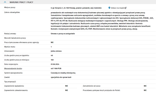 SPECJALISTA DS. KADR I PŁAC