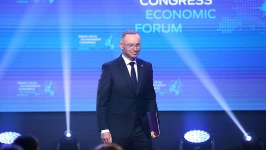 Prezydent Andrzej Duda podczas IV Samorządowego Kongresu Trójmorza 