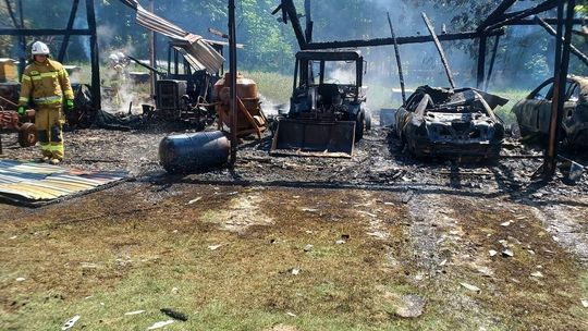 Pożar garażu w Wólce Husińskiej Pożar garażu w Wólce Husińskiej