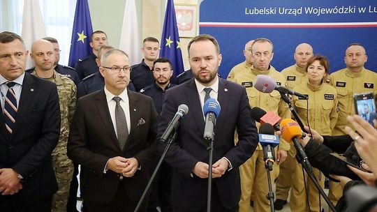 Konferencja Wojewody Lubelskiego dot. udziału służb na terenach powodziowych 