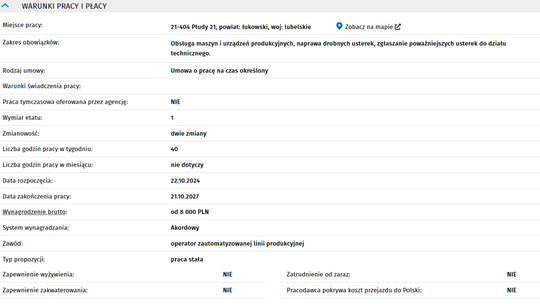 OPERATOR ZAUTOMATYZOWANEJ LINII PRODUKCYJNEJ