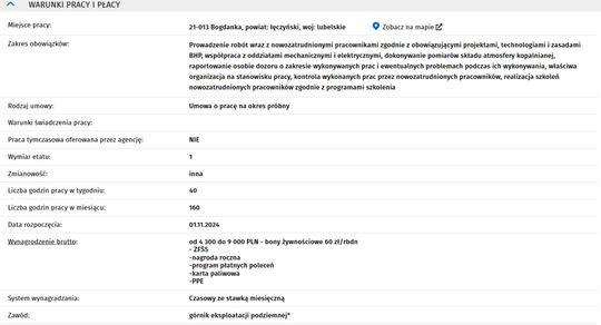 GÓRNIK, KOORDYNATOR/ OPIEKUN NOWOZATRUDNIONYCH